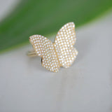14k Diamond Petite Butterfly Ring