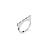 Silver Diamond Tower Slice Ring