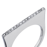 Silver Diamond Tower Slice Ring
