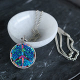 Opal and Diamond Peace Pendant Necklace