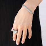 Link Chain Bracelet with Diamond Bar