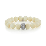 Bone Bead Bracelet with Diamond Donut - 10mm