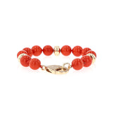Italian Red Coral Knotted Bead Bracelet with 14K Gold Beads "One of a Kind"