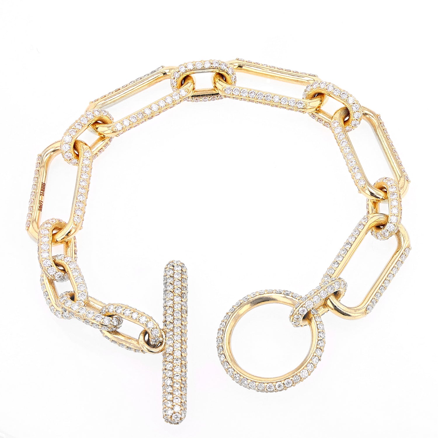 Curb Chain Pave Toggle 14K Gold Vermeil Bracelet | Wanderlust + Co