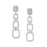 Diamond Shield and Geometric Link Drop Earrings
