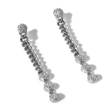 Diamond Pebble Curb Chain Drop Earrings