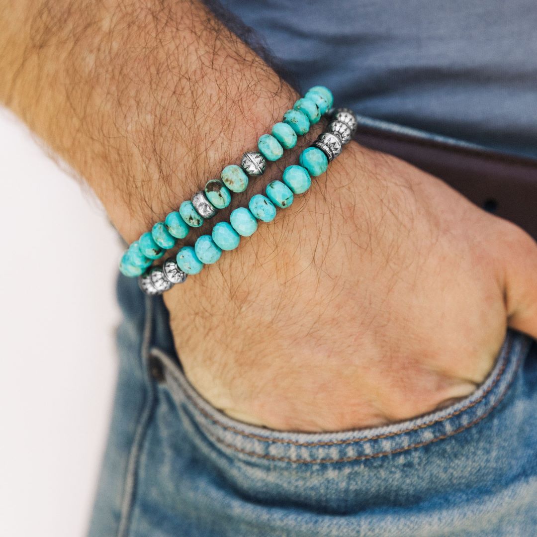 Men's LOWE Southwest Turquoise Bracelet- 8mm – Sheryl Lowe