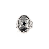 Mr. LOWE Silver Oval Ring with Onyx Center