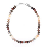 Neutral Gradient Knotted Necklace with Diamond Cobblestone Donut - 16-18"