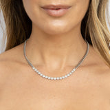Diamond Pebble Curb Chain Necklace - 16"