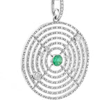 Pave Diamond & Emerald Solar Orbit Pendant