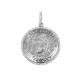 St. Christopher "Protect Us" Medallion & Angel Pendant on Franco Chain - 28"