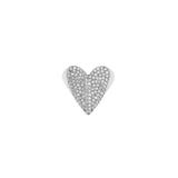 Folded Heart Pave Diamond Ring