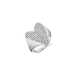 Pave Diamond Folded Heart Ring
