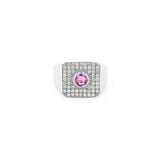 Pink Tourmaline Diamond Signet Ring