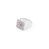 Pink Tourmaline Diamond Signet Ring