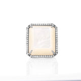 Mother of Pearl & Diamond North South Ring