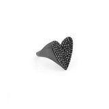 Pave Diamond Folded Heart Ring