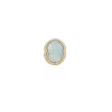 14k Carved Aquamarine and Diamond Scarab Ring "One of a Kind"