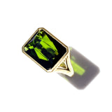 The Joni 14K Gold Cathedral Ring - Green Tourmaline "One of a Kind"