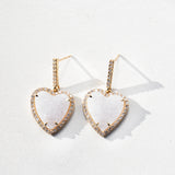 Pure Love 14k Druzy Heart Earrings - "One of a Kind"
