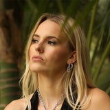 H Link Diamond Pave Huggie Hoop Earrings