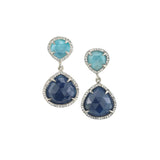 Sapphire and Aquamarine Drop Earrings