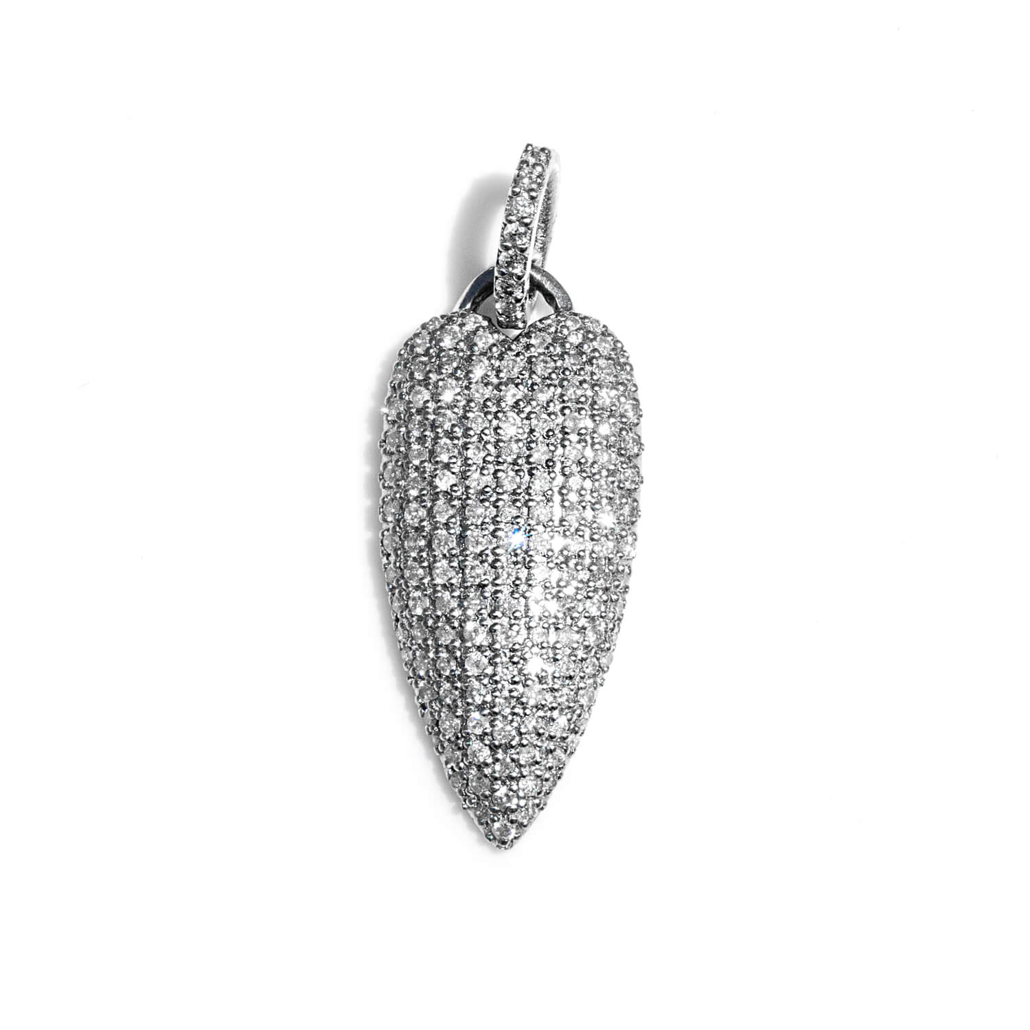 Skinny Heart Pave Diamond Pendant
