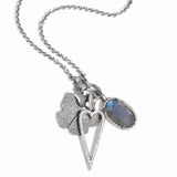 Double Sided Cut Out Diamond Heart Pendant