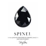 Black Faceted Spinel Bracelet with Five Diamond Rondelles - 10mm